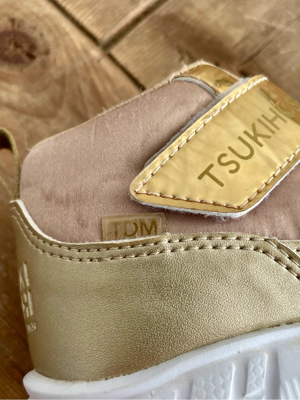 Tsukihoshi: Metallic Gold and Satin Bronze Toddlers Sneakers - Picture 15 of 16